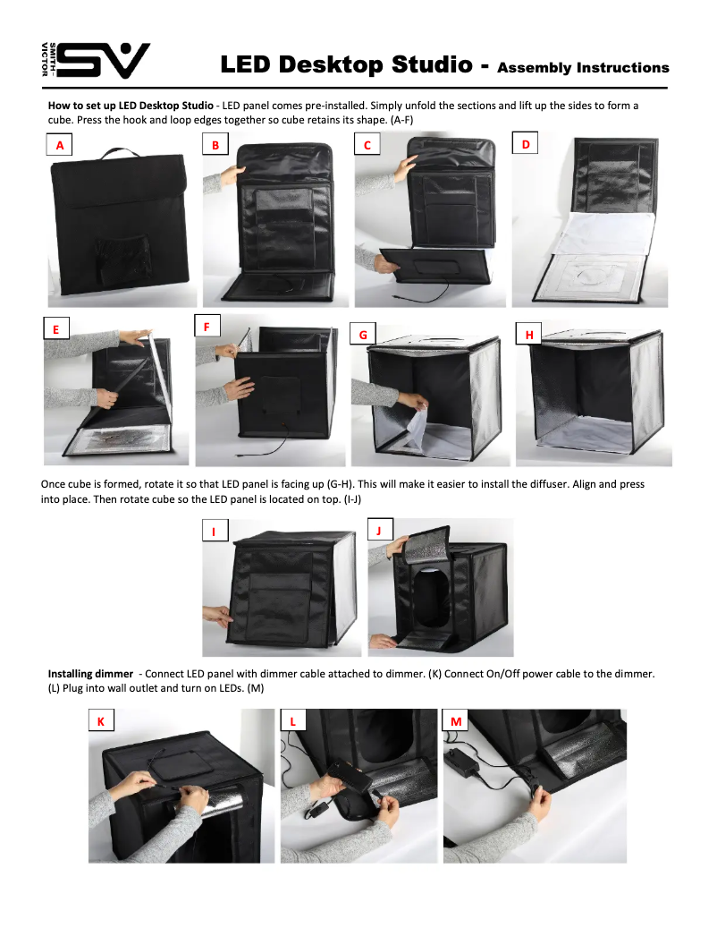 Page 1 de la notice Manuel utilisateur Smith-Victor LED Desktop Studio