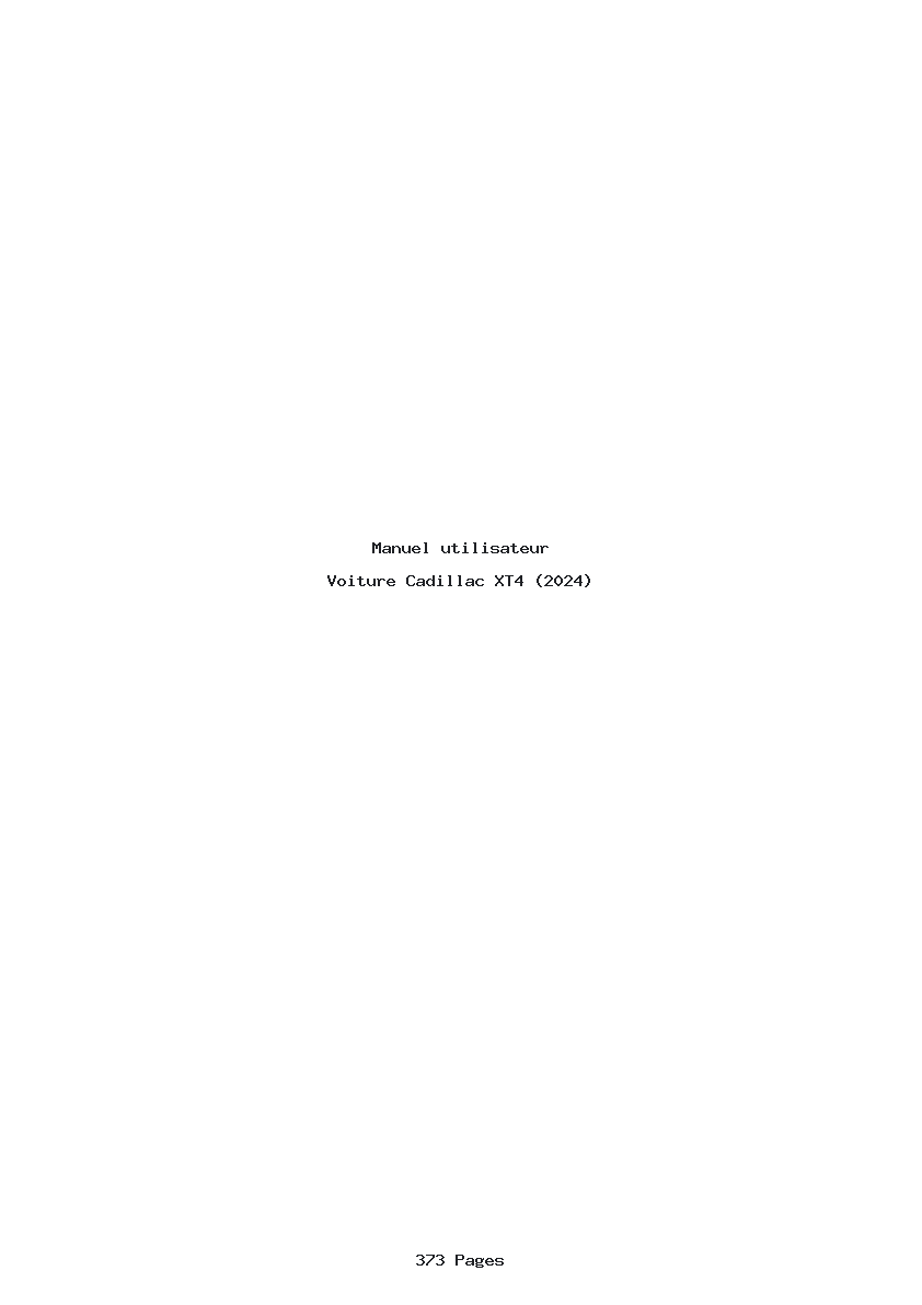Page 1 de la notice Manuel utilisateur Cadillac XT4 (2024)