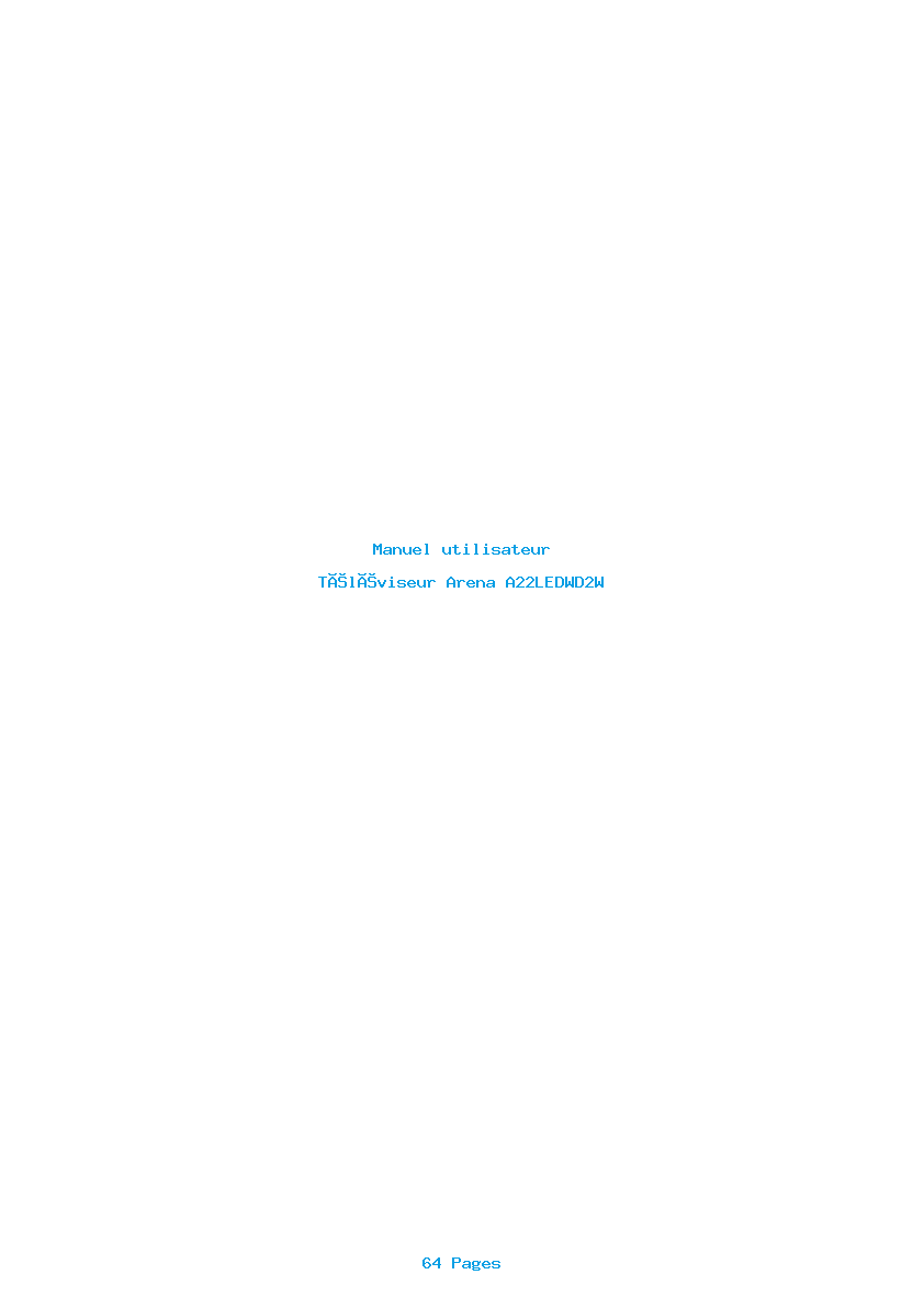 Page 1 de la notice Manuel utilisateur Arena A22LEDWD2W