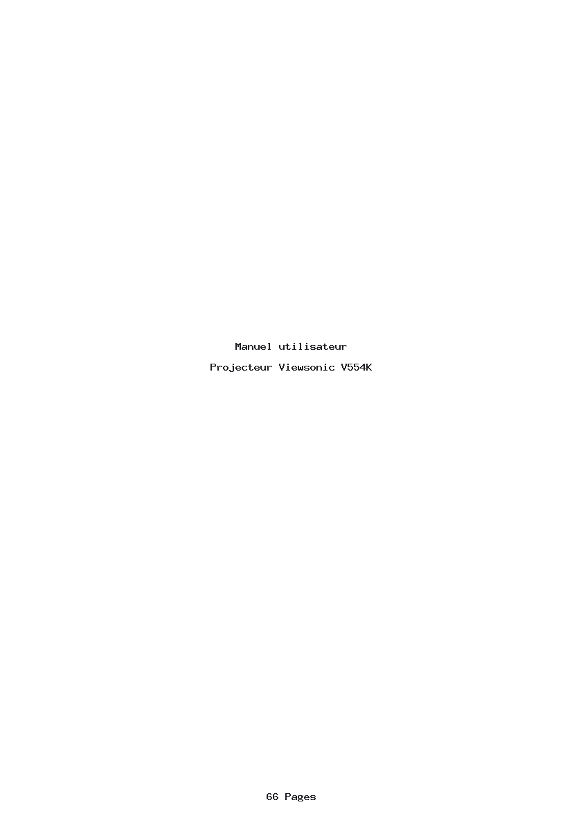 Page 1 de la notice Manuel utilisateur Viewsonic V554K