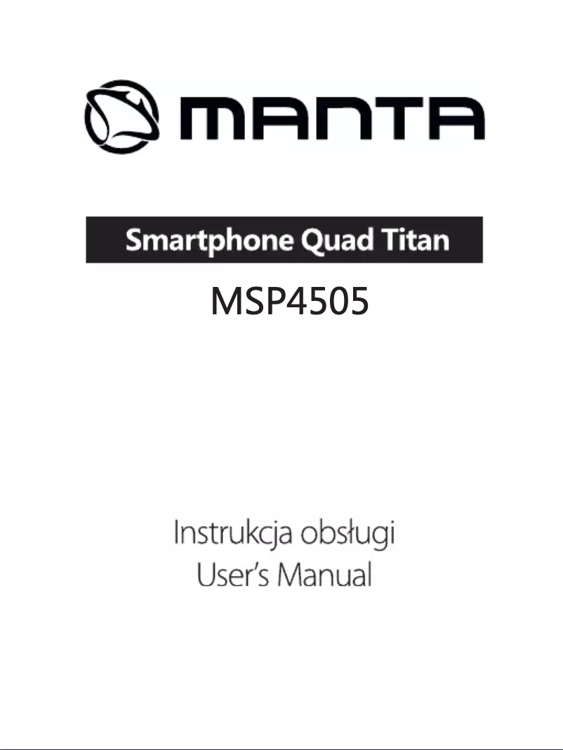 Page 1 of the manual User Manual Manta MSP4505