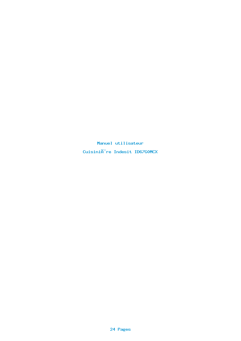 Page 1 de la notice Manuel utilisateur Indesit ID67G0MCX