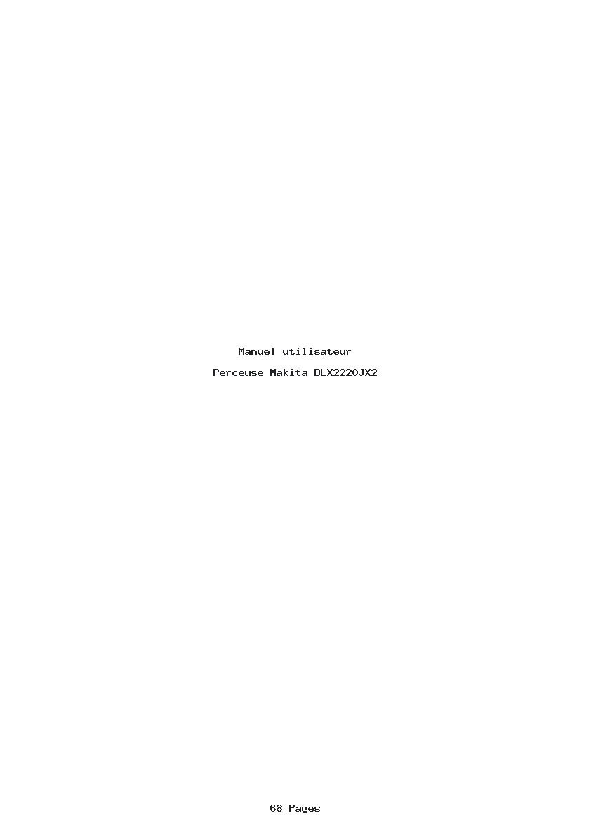 Page 1 de la notice Manuel utilisateur Makita DLX2220JX2