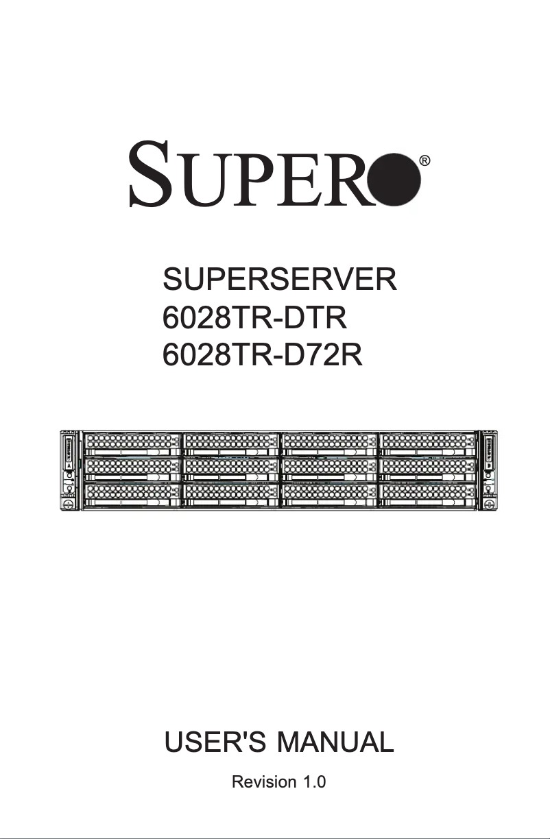 Page 1 de la notice Manuel utilisateur Supermicro SuperServer 6028TR-D72R