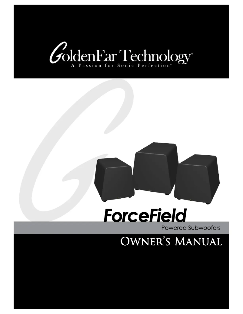 Page 1 de la notice Manuel utilisateur GoldenEar ForceField 3