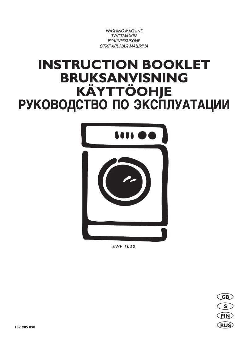 Page 1 de la notice Manuel utilisateur Electrolux EWF1030