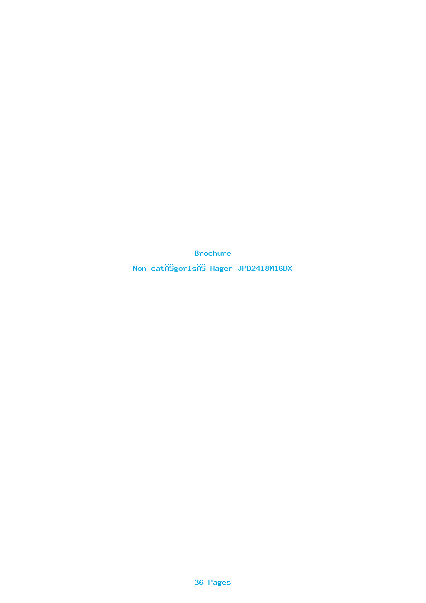 Page 1 de la notice Brochure Hager JPD2418M16DX