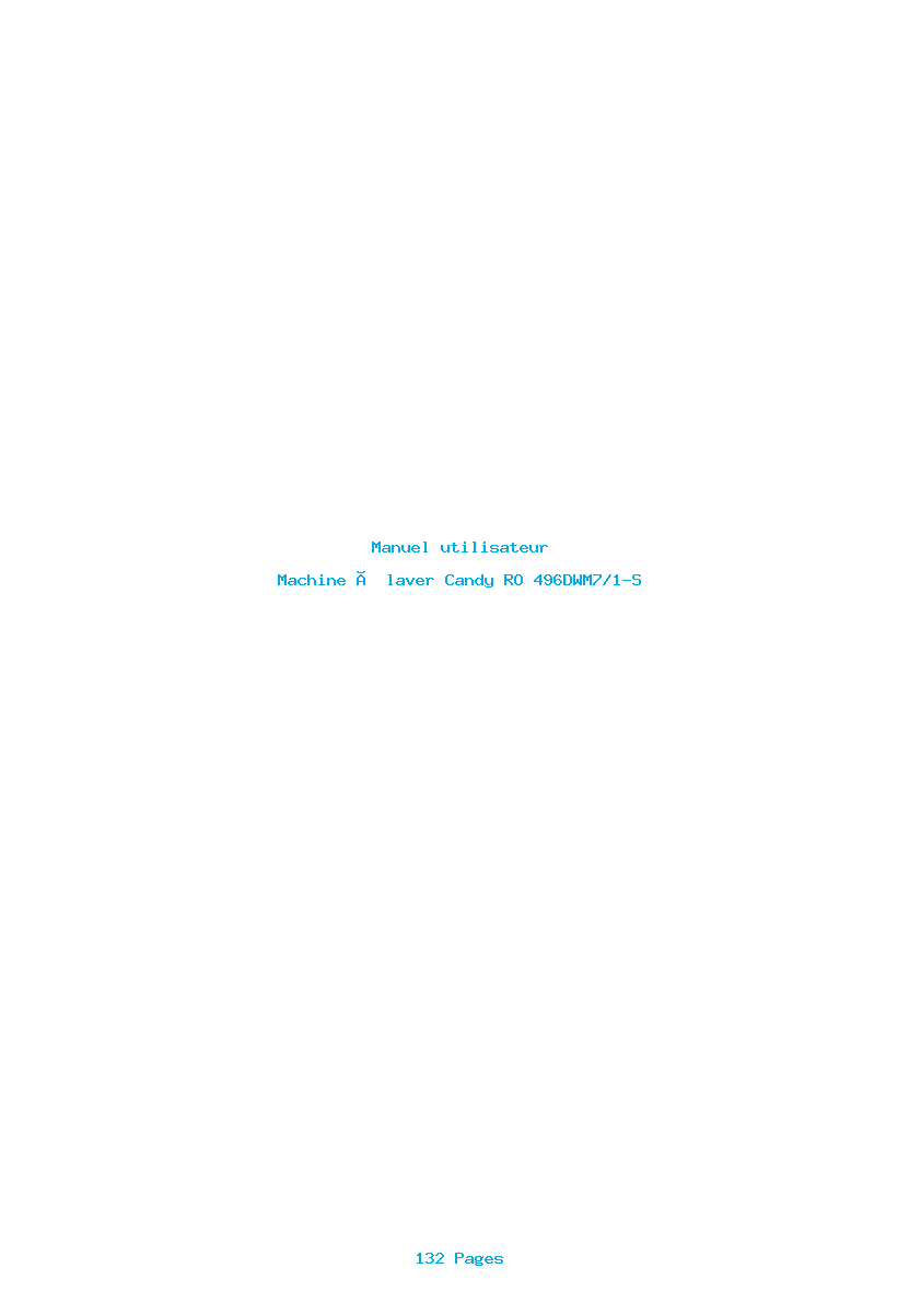 Page 1 de la notice Manuel utilisateur Candy RO 496DWM7/1-S