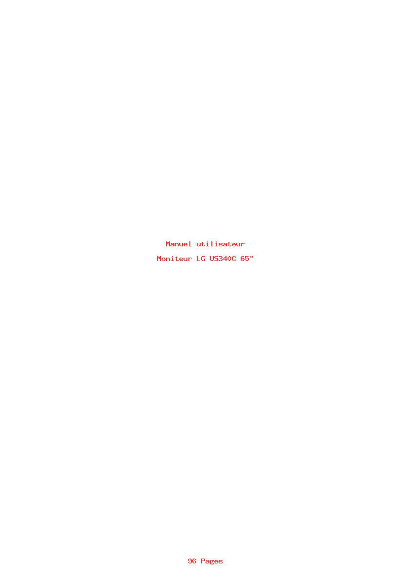 Page 1 de la notice Manuel utilisateur LG US340C 65"