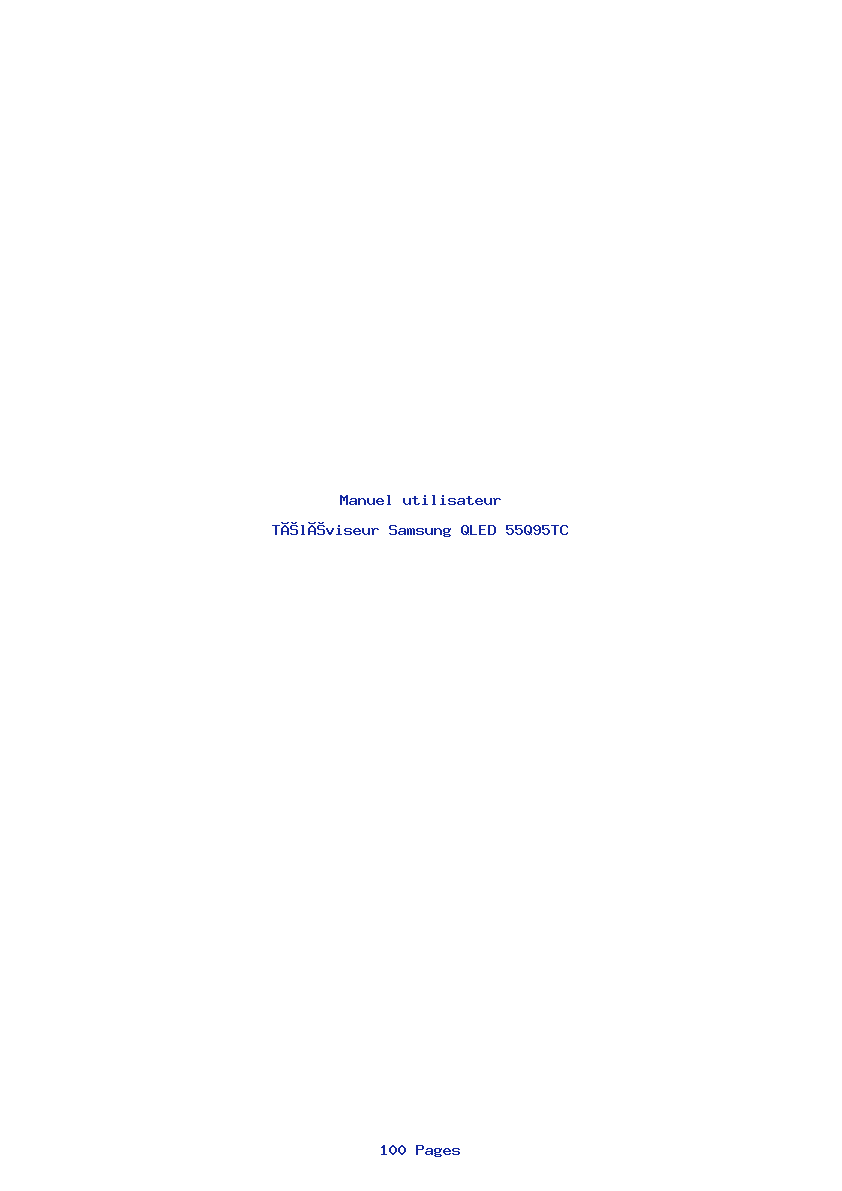 Page 1 de la notice Manuel utilisateur Samsung QLED 55Q95TC