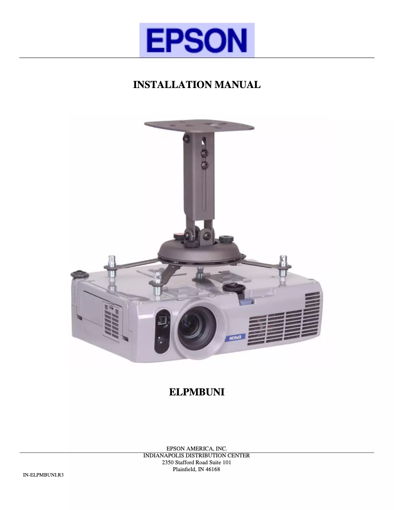 Page 1 of the manual Installation Guide Epson 1980WU