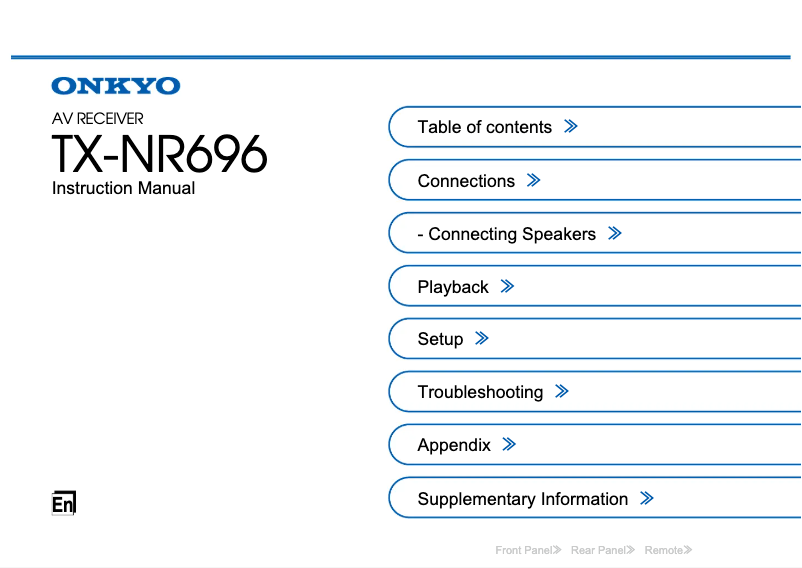 Page 1 de la notice Manuel utilisateur Klipsch TX-NR696