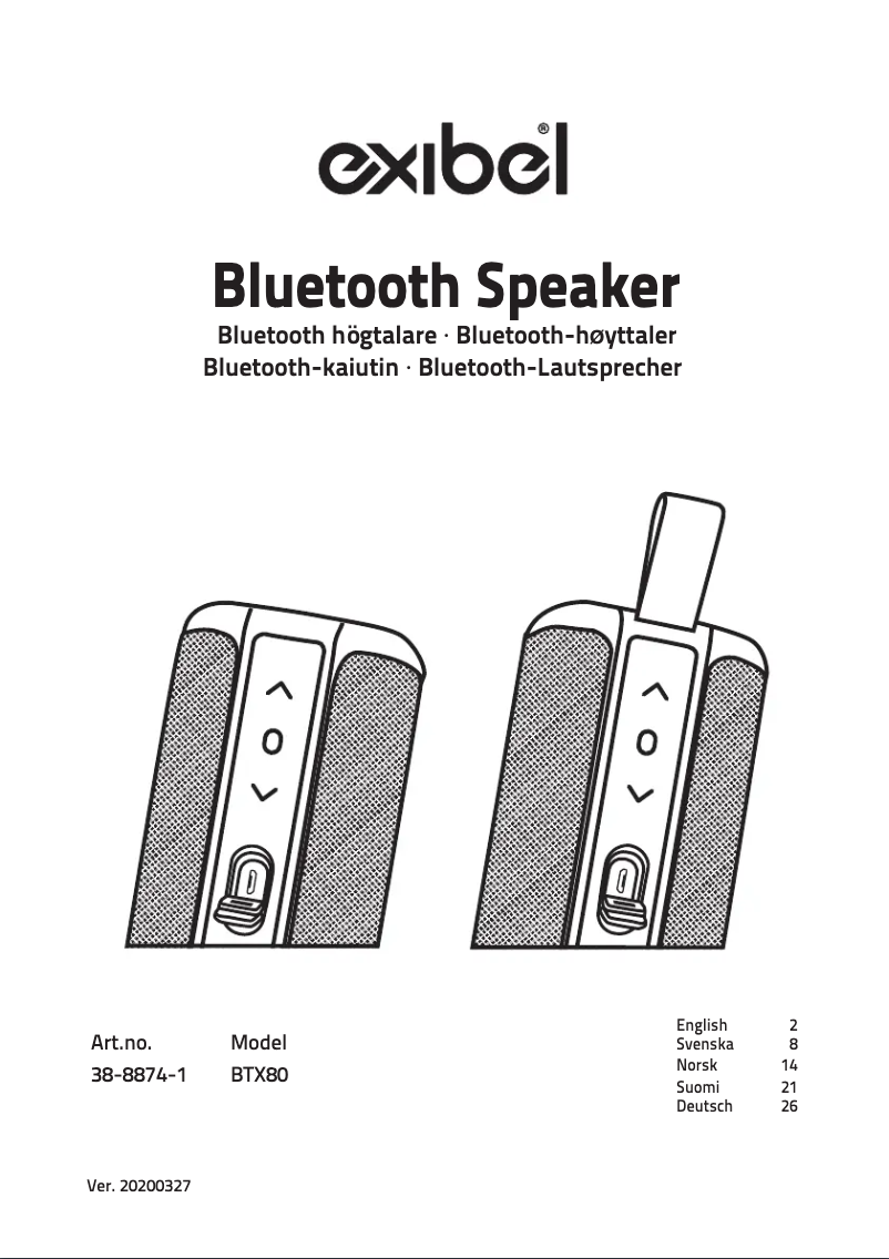 Page 1 de la notice Manuel utilisateur Exibel BX80