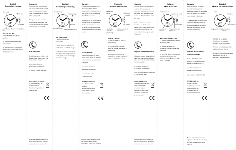 Page 1 de la notice Manuel utilisateur Braun BN0024G