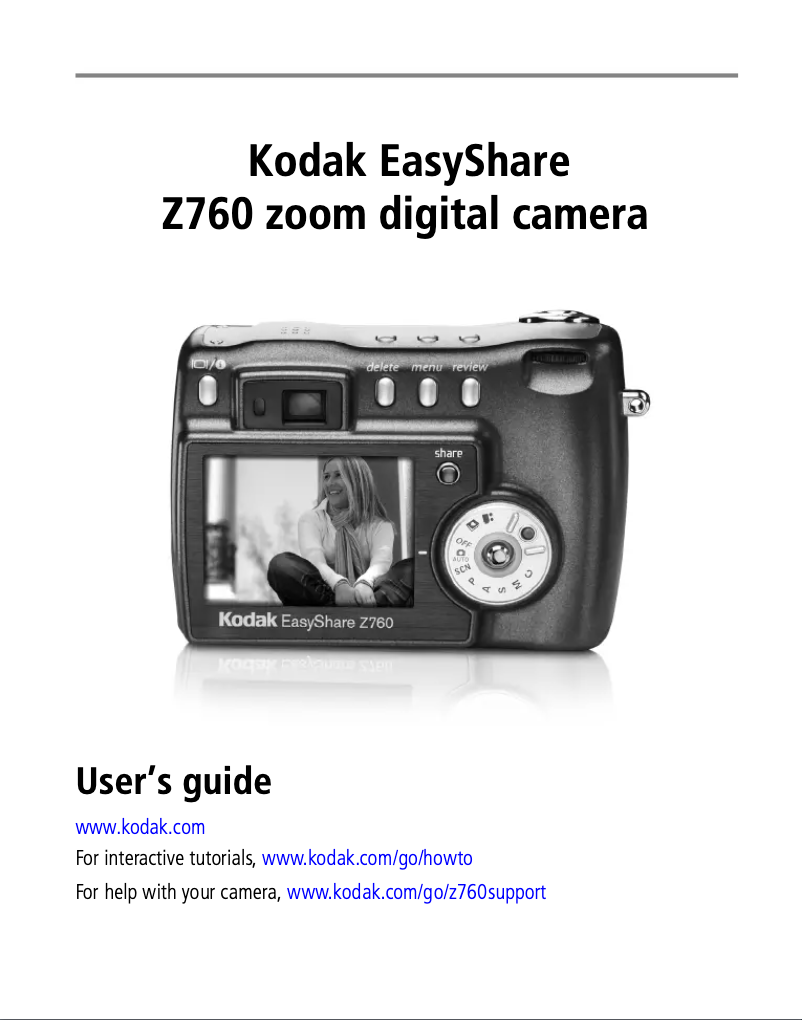 Page 1 de la notice Manuel utilisateur Kodak EasyShare Z760