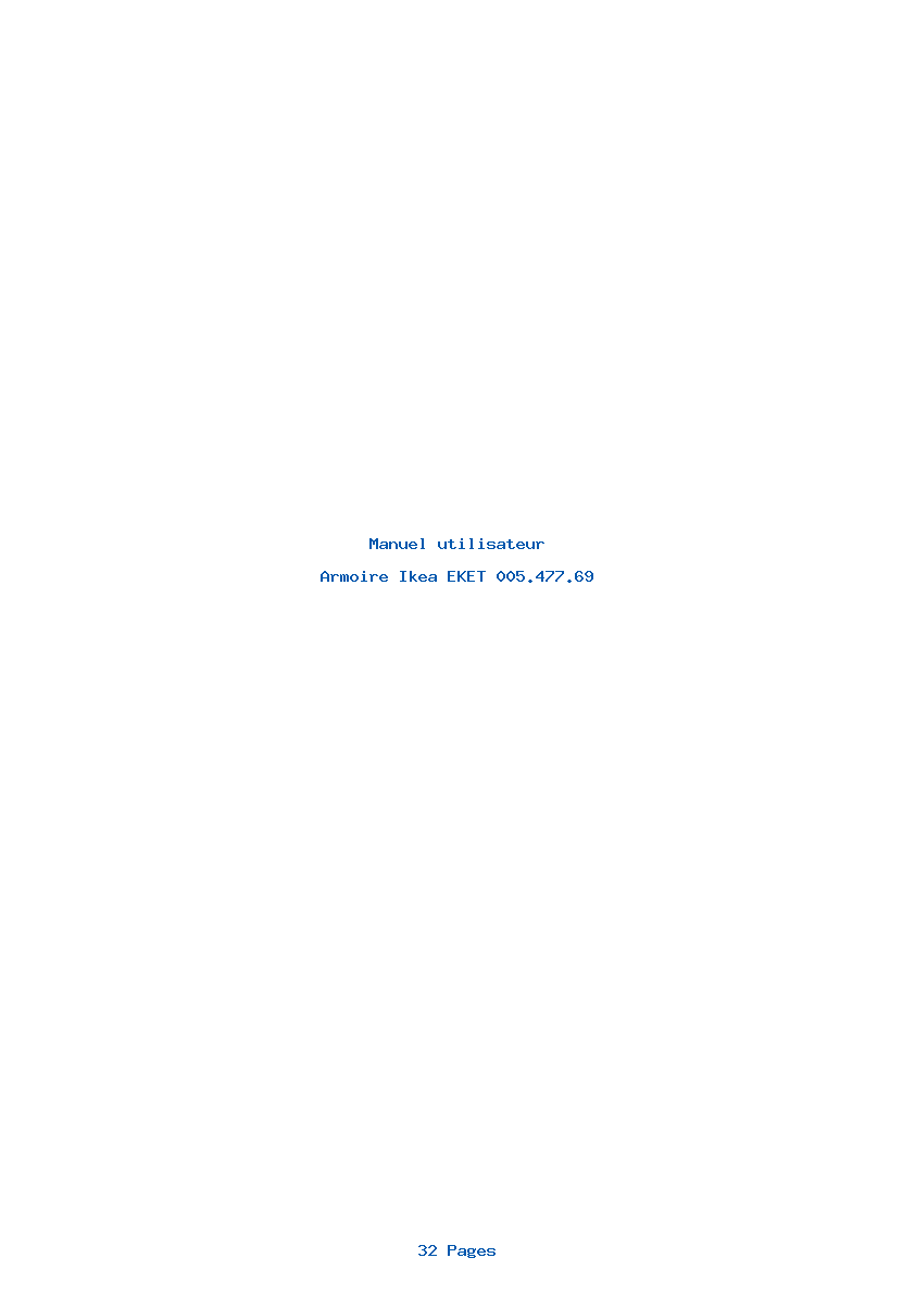Page 1 de la notice Manuel utilisateur Ikea EKET 005.477.69