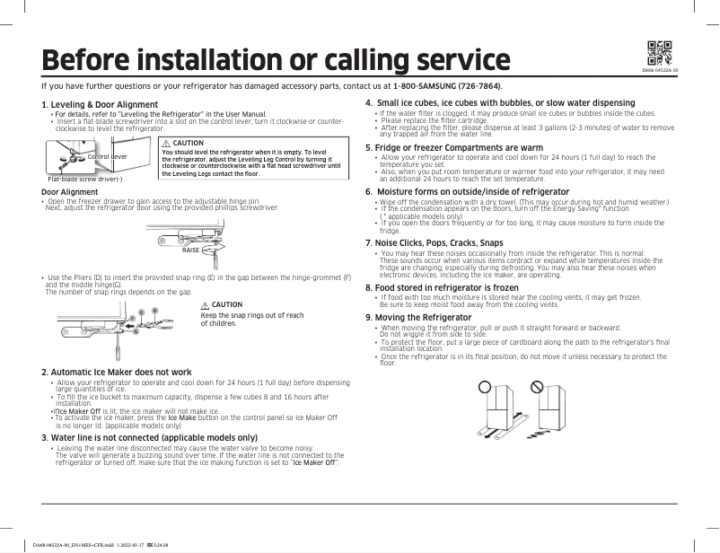 Página 1 del manual Guía de inicio rápido Samsung RF25C5151SR
