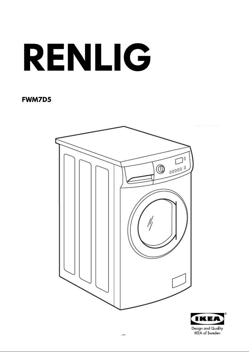 Page 1 de la notice Manuel utilisateur Ikea RENLIG FWM7D5