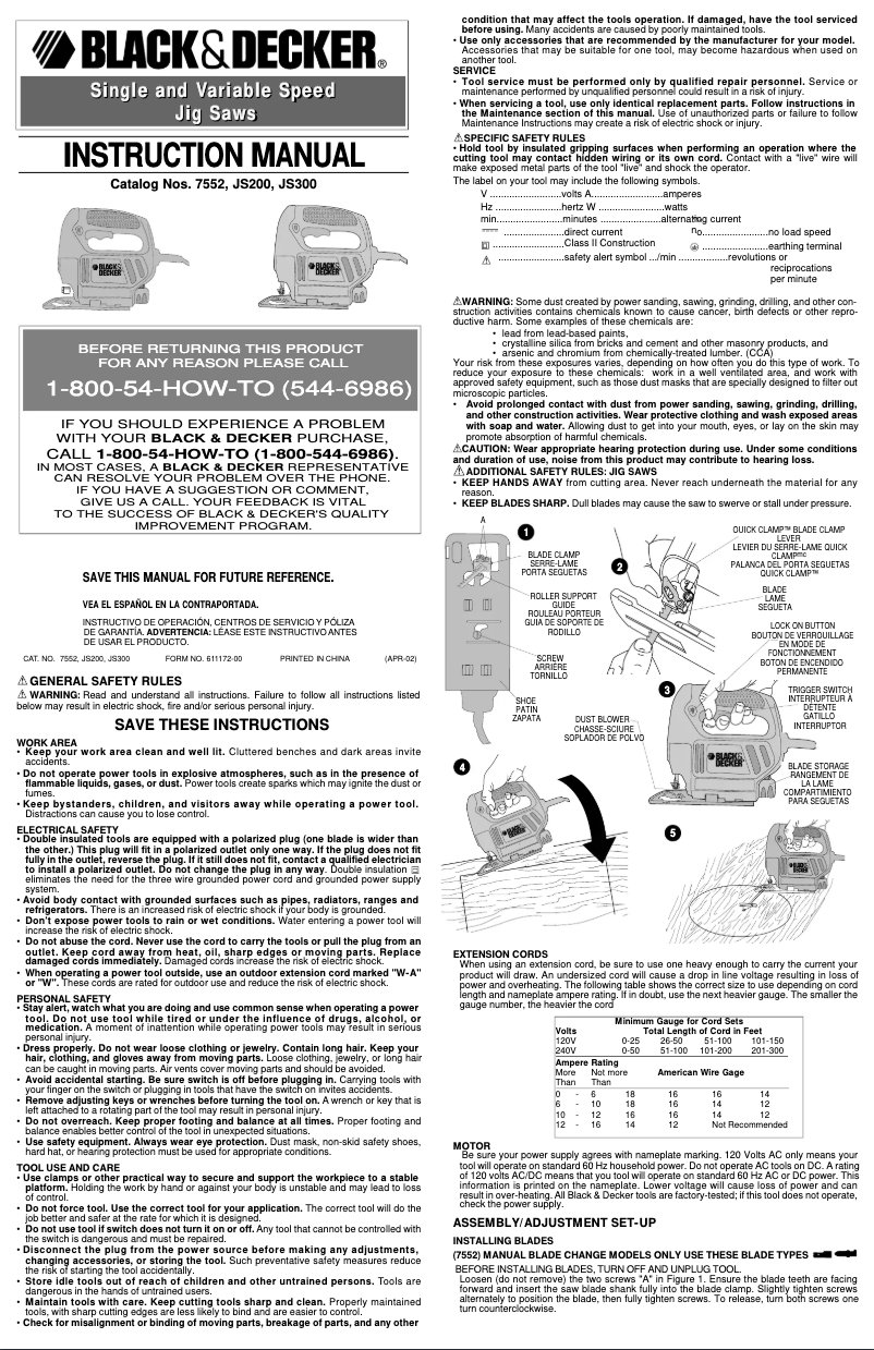 Página 1 del manual Manual de usuario Black & Decker JS200