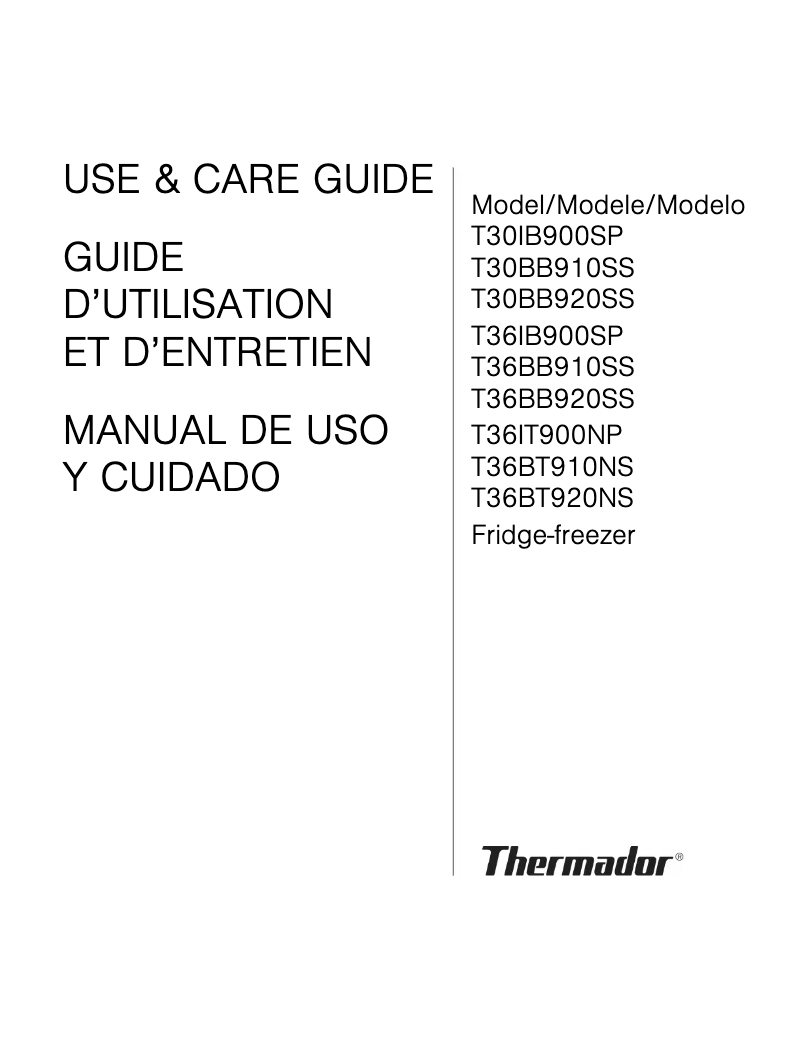 Página 1 del manual Manual de usuario Thermador T36BT910NS