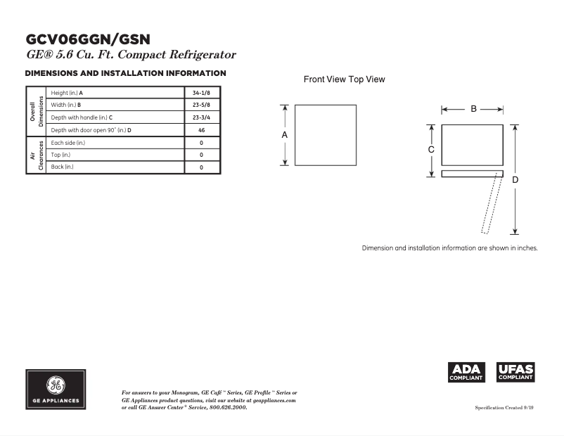 Image de la première page du manuel de l'appareil GCV06GSNSB