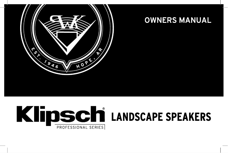 Page 1 de la notice Manuel utilisateur Klipsch PRO-650T-LS