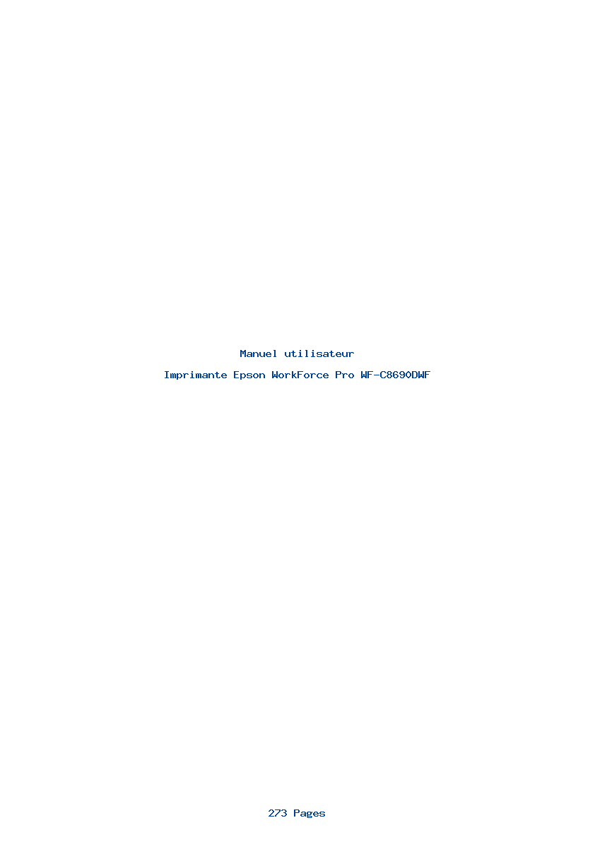 Page 1 de la notice Manuel utilisateur Epson WorkForce Pro WF-C8690DWF