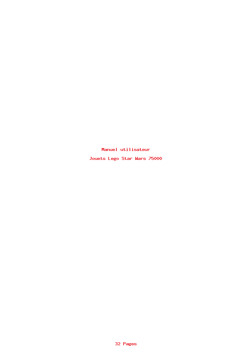 Page 1 de la notice Manuel utilisateur Lego Star Wars 75000