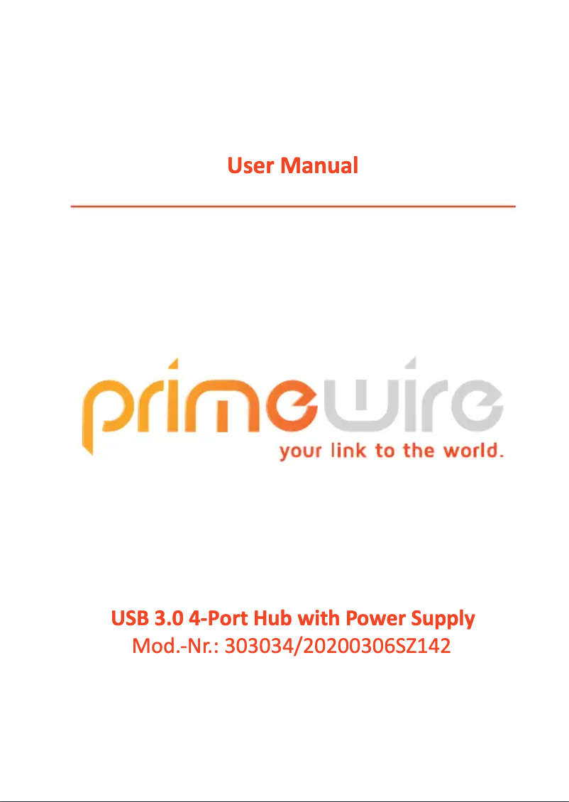 Page 1 de la notice Manuel utilisateur Primewire 303034