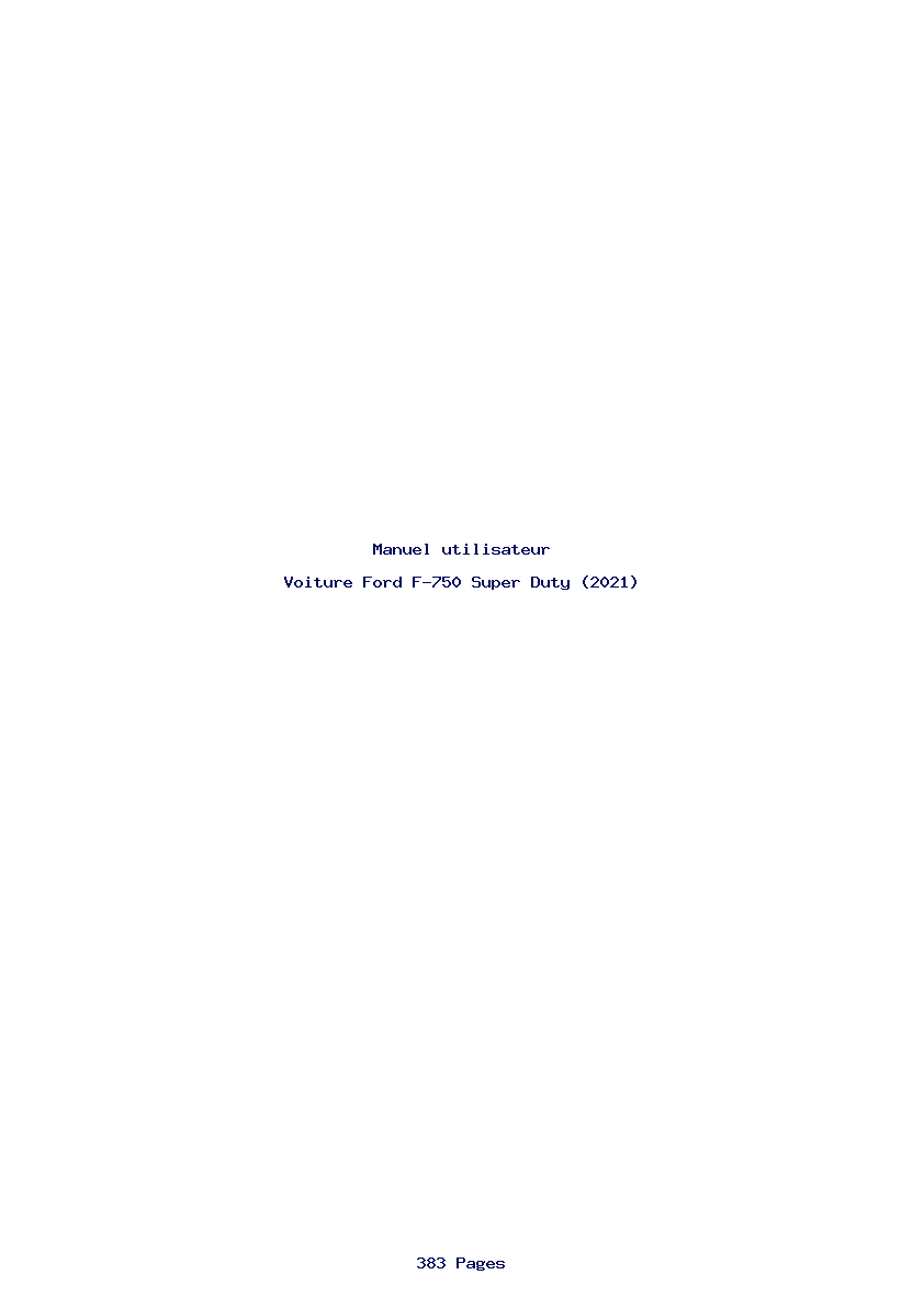 Page 1 de la notice Manuel utilisateur Ford F-750 Super Duty (2021)