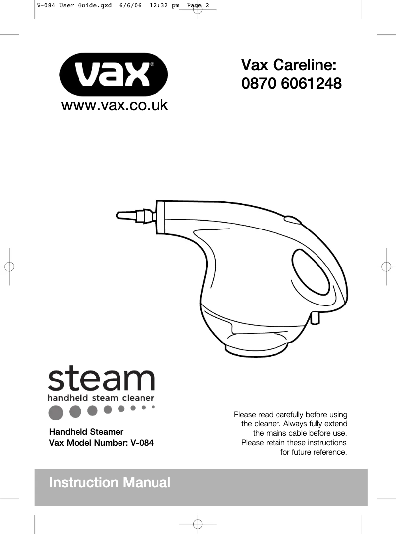 Página 1 del manual Manual de usuario Vax V-084