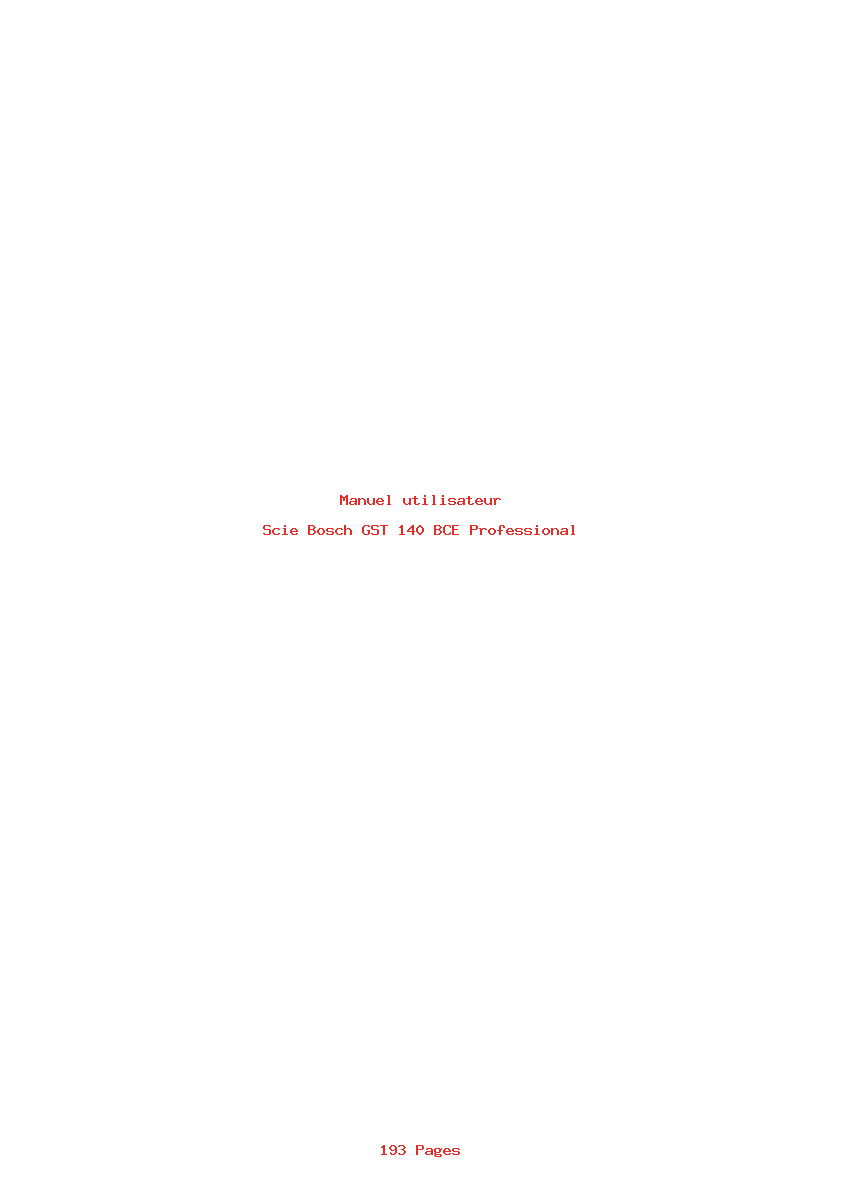 Page 1 de la notice Manuel utilisateur Bosch GST 140 BCE Professional