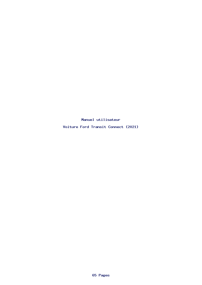 Page 1 de la notice Manuel utilisateur Ford Transit Connect (2021)