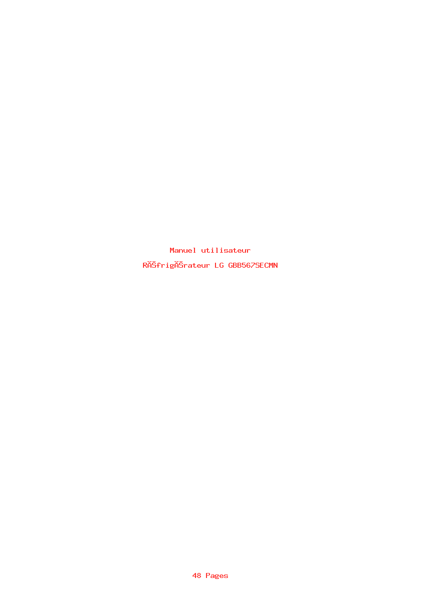 Page 1 de la notice Manuel utilisateur LG GBB567SECMN