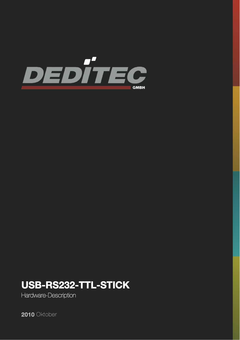 Page 1 de la notice Manuel utilisateur Deditec USB-RS232-TTL-STICK