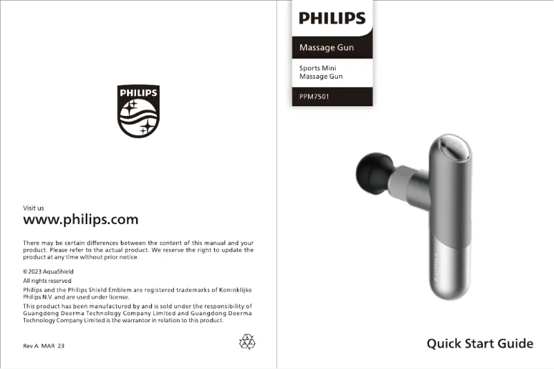 Page 1 of the manual Quick Start Guide Philips PPM7501