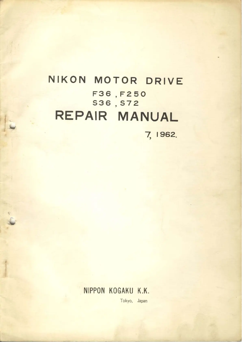 Page 1 de la notice Manuel utilisateur Nikon Motor Drive F36