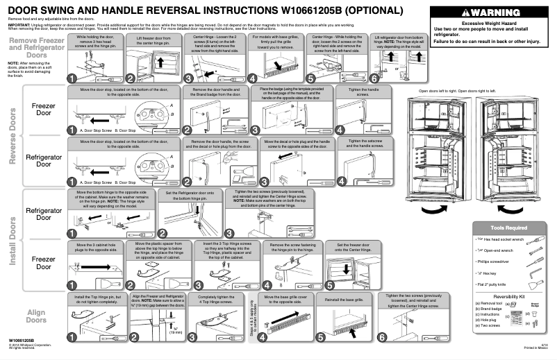 Page 1 de la notice Instructions / montage Whirlpool WRT541SZDB