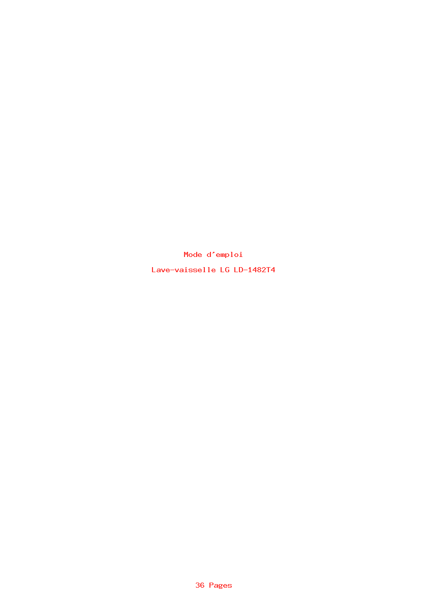 Page 1 de la notice Mode d'emploi LG LD-1482T4