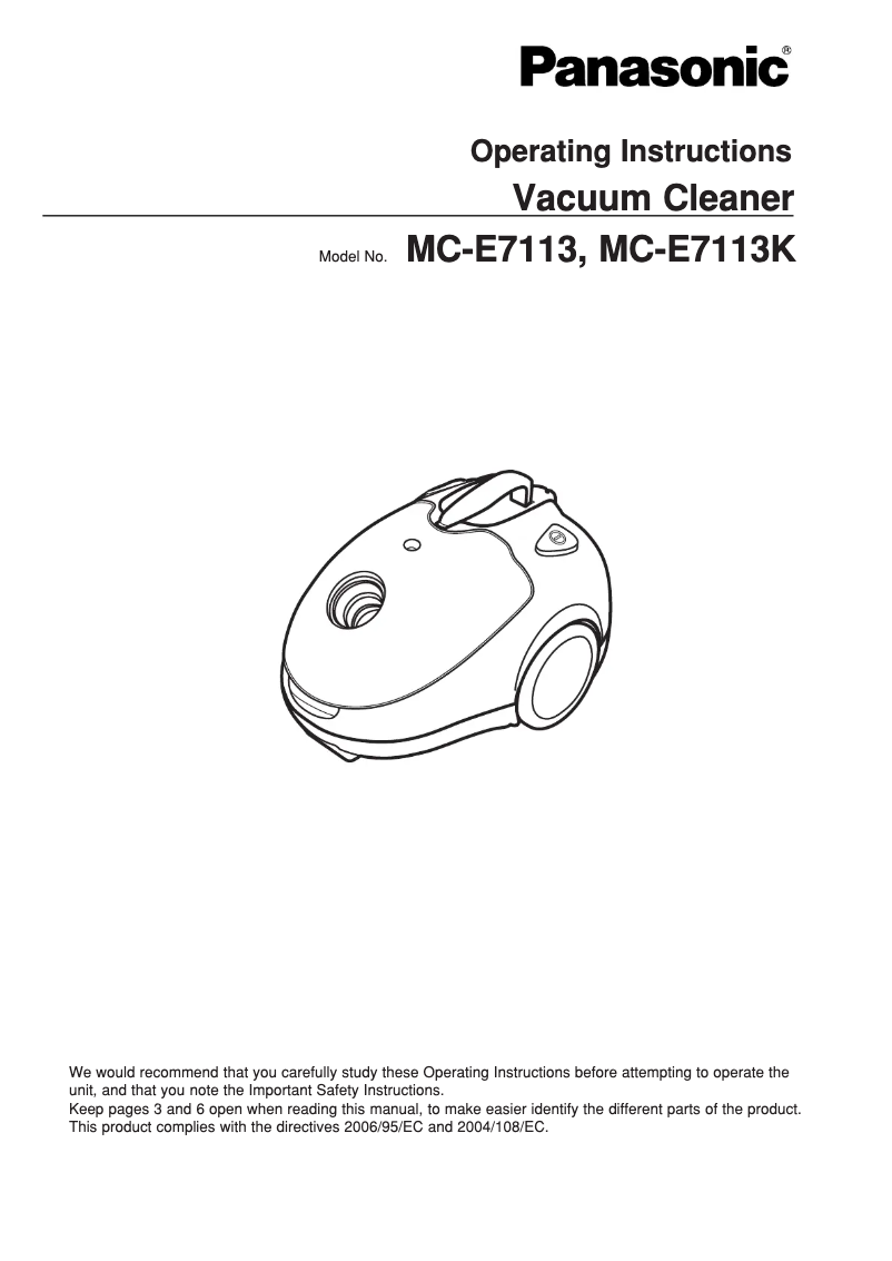 Página 1 del manual Manual de usuario Panasonic MC-E7113