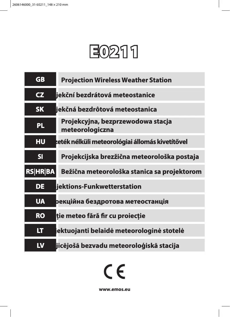 Page 1 de la notice Manuel utilisateur Emos E0211