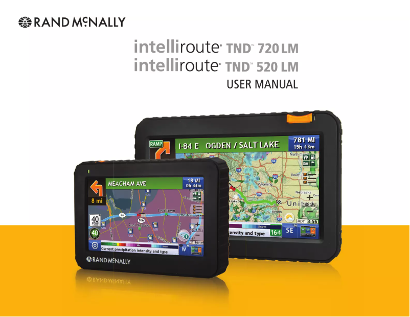 Page 1 de la notice Manuel utilisateur Rand McNally IntelliRoute TND 720 LM