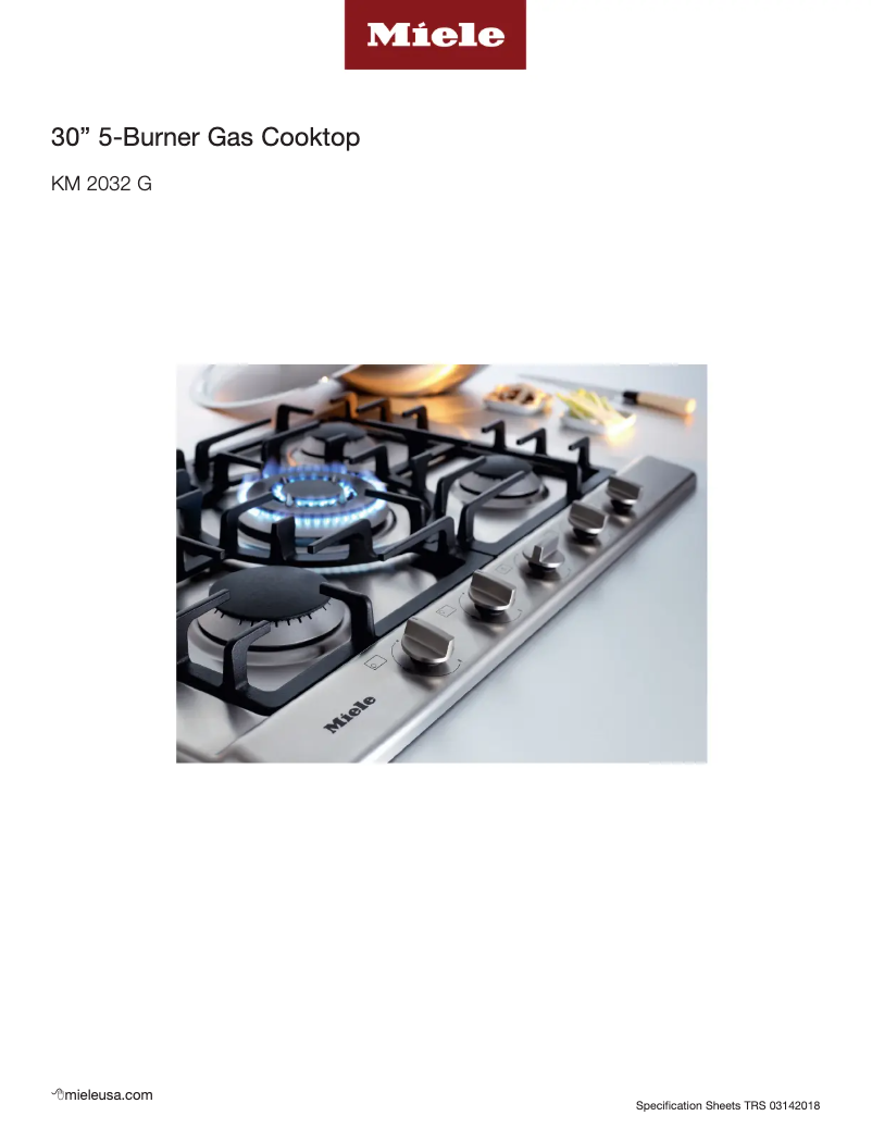 Página 1 del manual Ficha técnica Miele KM 2032 G