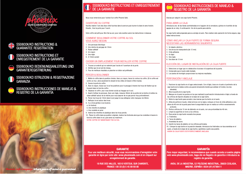 Page 1 de la notice Manuel utilisateur Phoenix SS0802KD