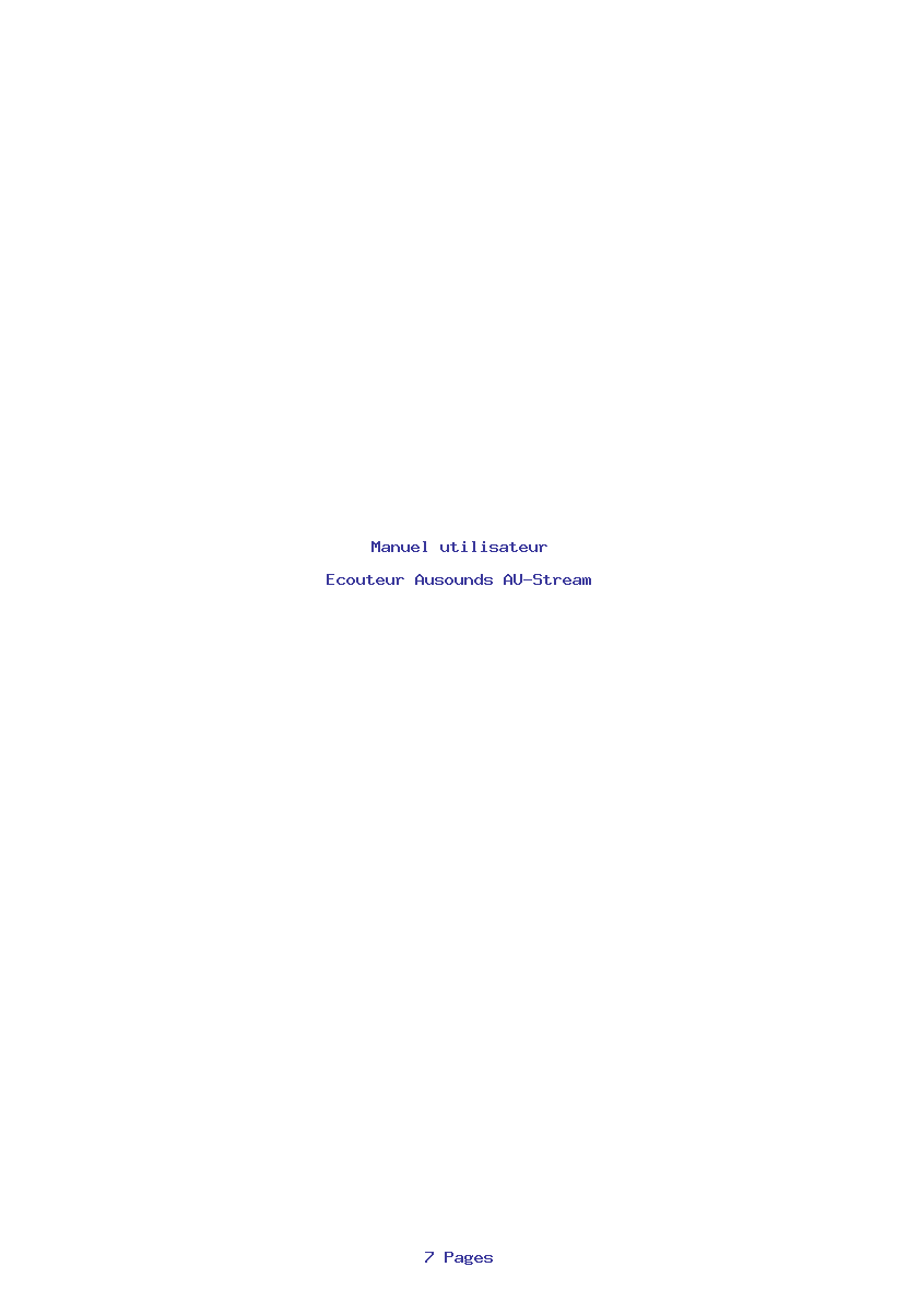 Page 1 de la notice Manuel utilisateur Ausounds AU-Stream