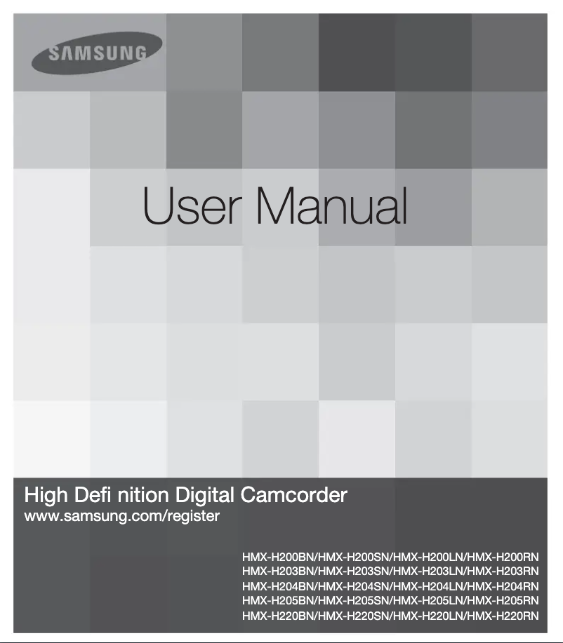 Page 1 de la notice Manuel utilisateur Samsung HMX-H200