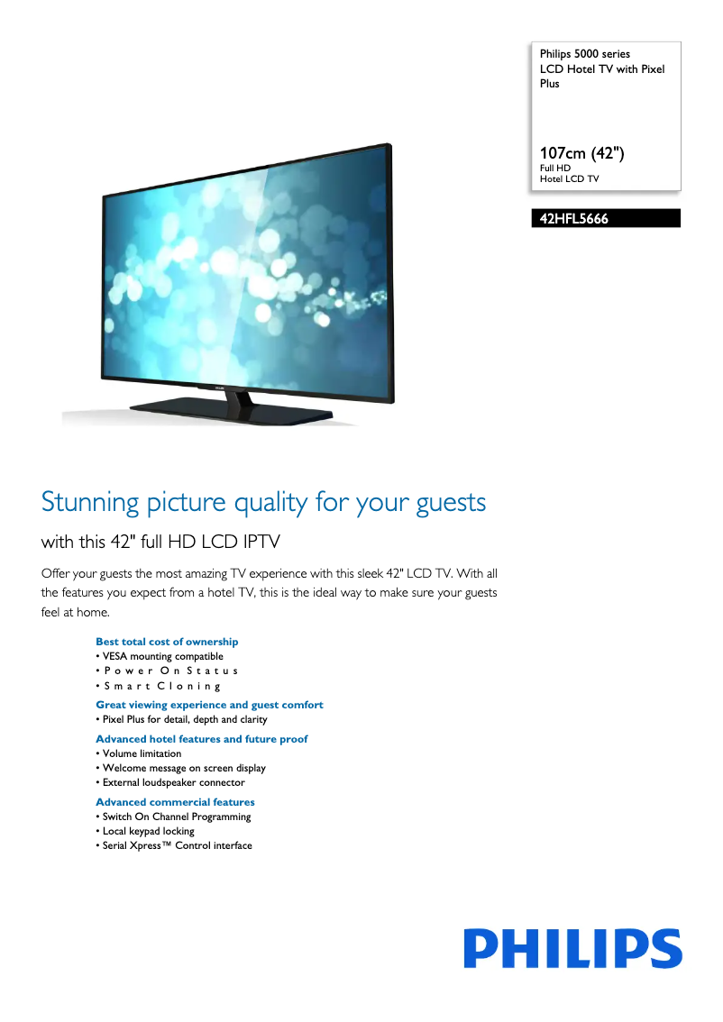 Página 1 del manual Manual de usuario Philips 5000 series 42HFL5666