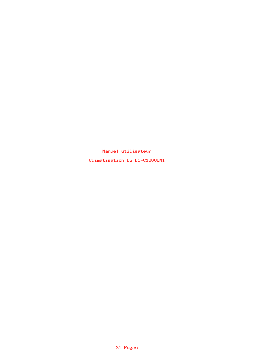 Page 1 de la notice Manuel utilisateur LG LS-C126UDM1