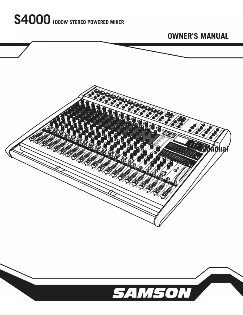 Page 1 of the manual User Manual Samson S4000