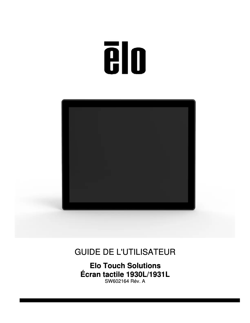 Page 1 de la notice Manuel utilisateur Elo 1931L